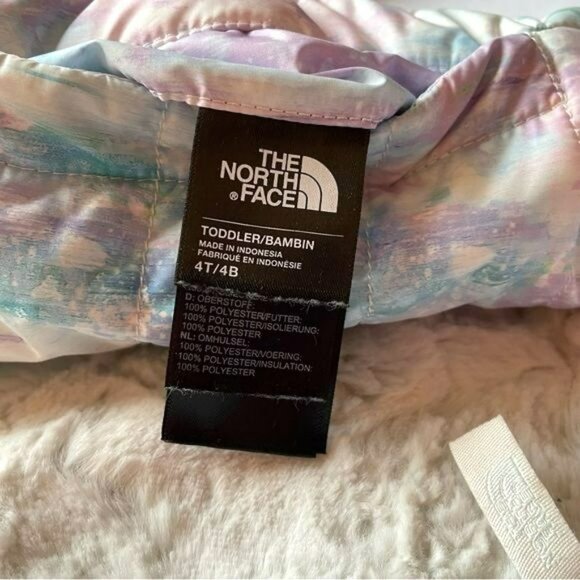 The North Face Girls Mossbud Swirl Reversible Jacket 4T Pastel Puffer Fur Snow - Picture 5 of 6